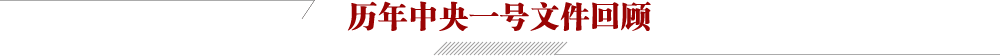 历年中央一号文件回顾